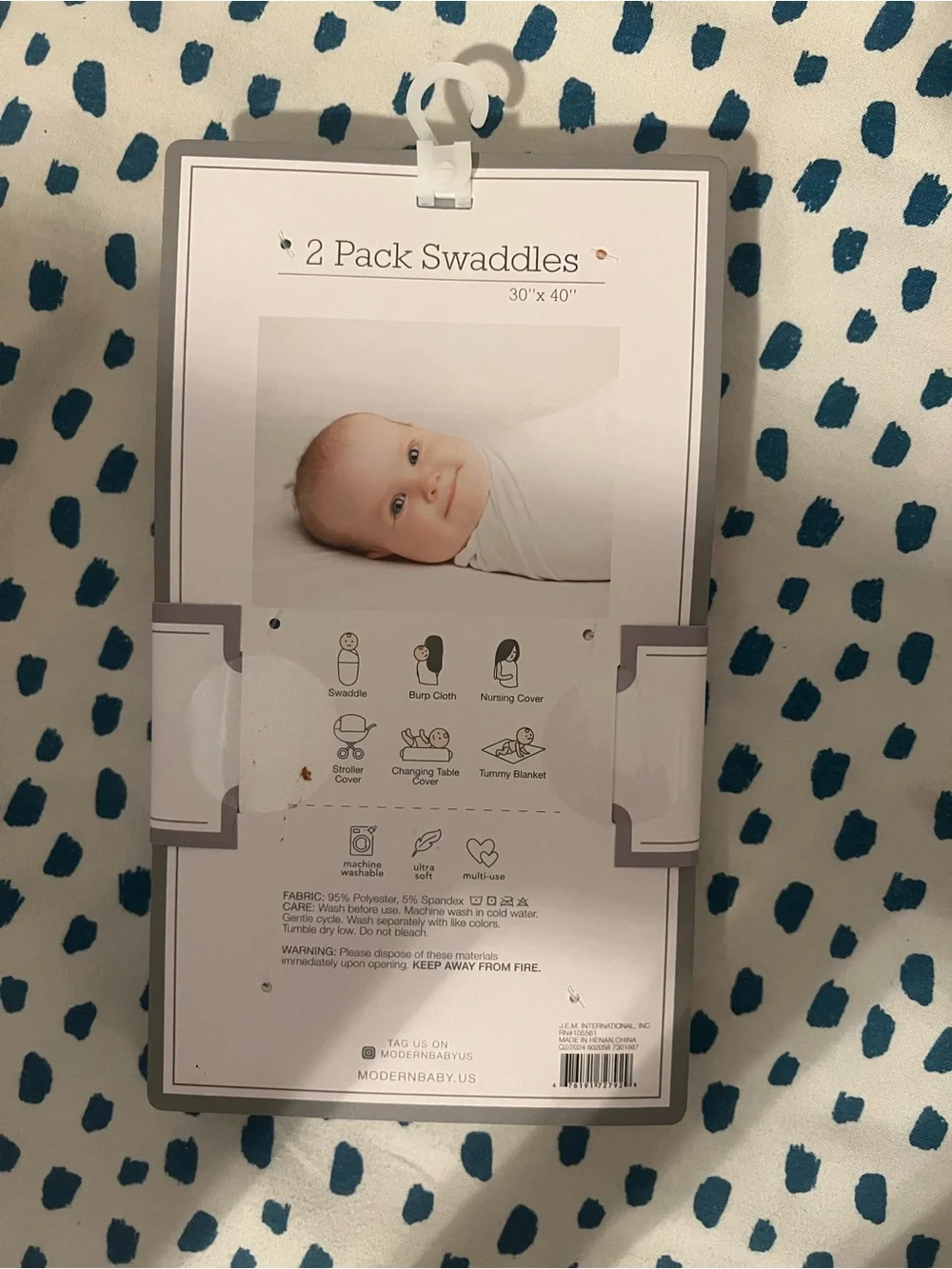 Modern Baby Pumpkin & Green 2-Pack Swaddles